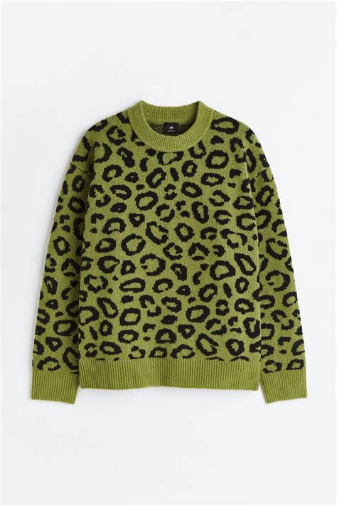 versace leopard sweatshirt|Leopard Jacquard Knit Oversized Sweater .